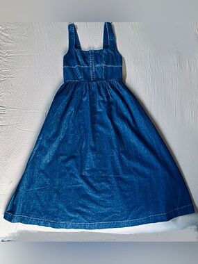 NWT Lonestar Corset Detail Denim Midi Sleeveless Sundress Womens size XS